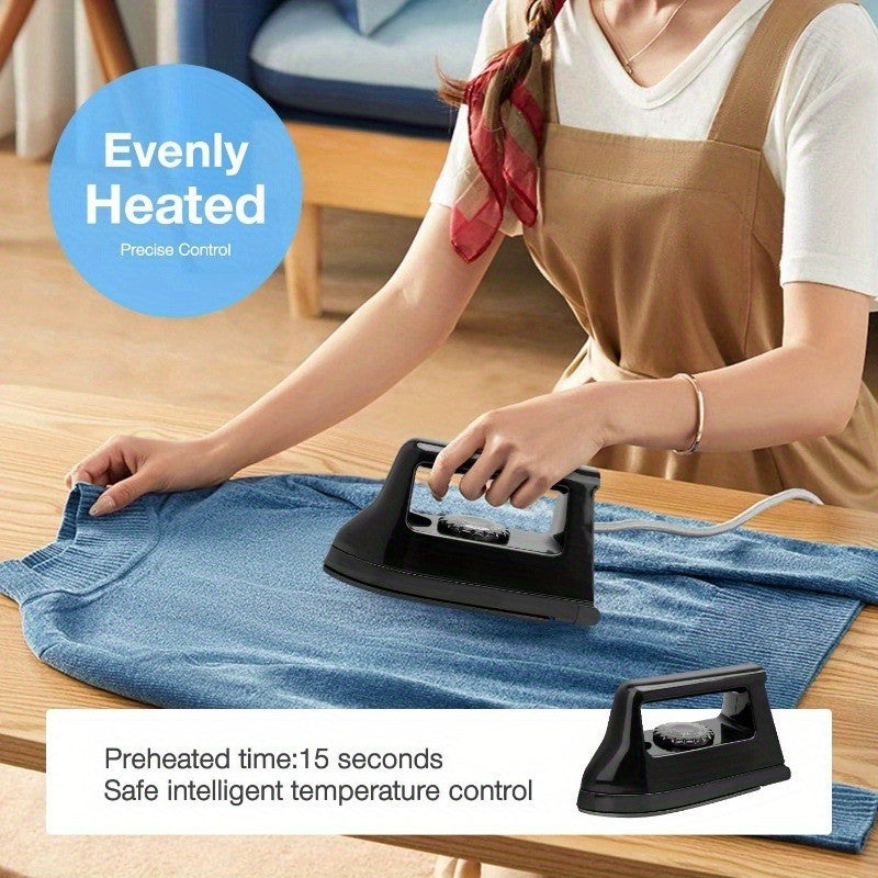 Mini Craft Heat Press 400W with Base Pad, Portable Heat Transfer Iron for DIY T-Shirts, Shoes, Bags and Compatible Vinyl Customization Projects
