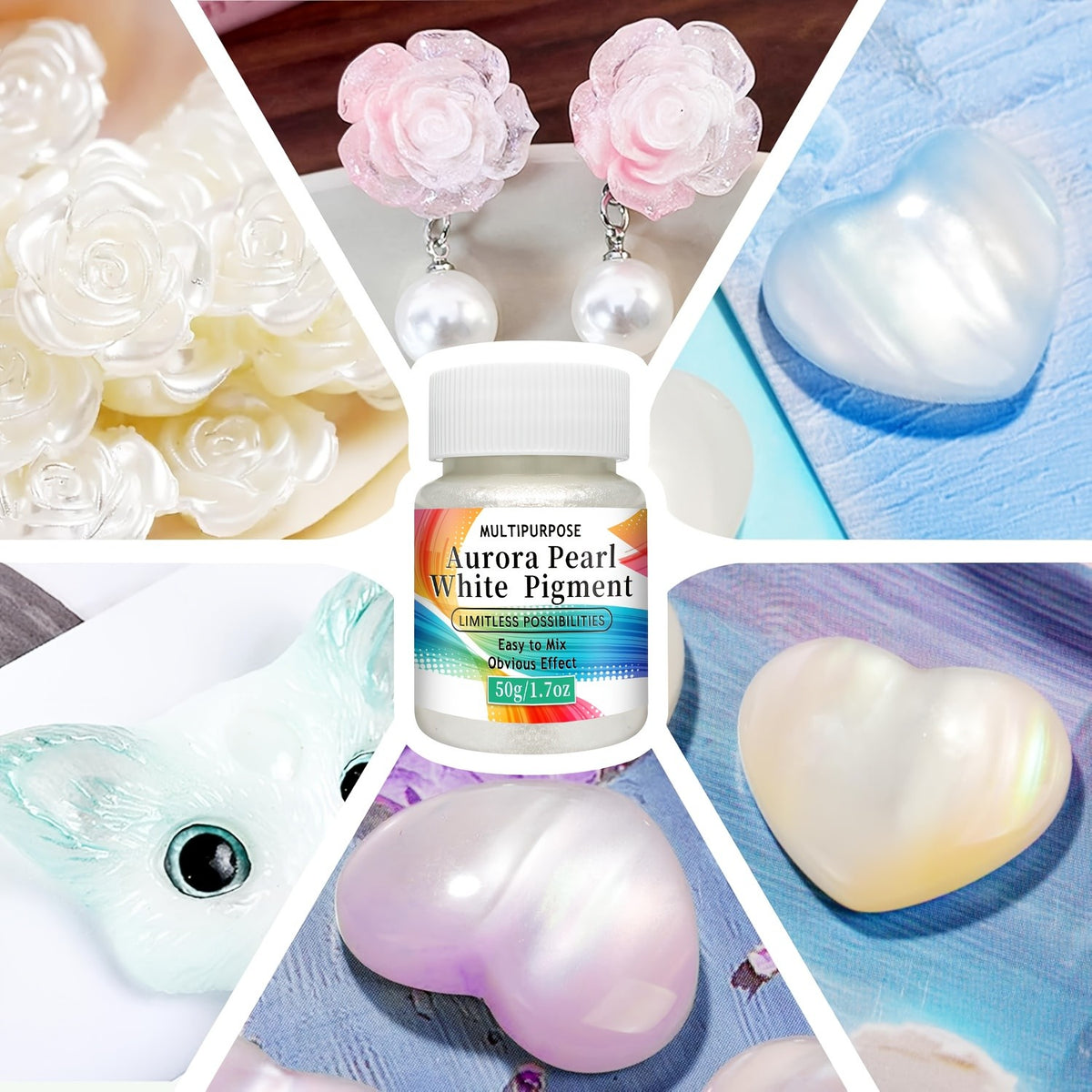 Aurora White Pigment Paste with Listed Synthetic Mica and Shimmering Finish, Crystal White or Pearl White Options for Compatible Art and Decorative Crafts