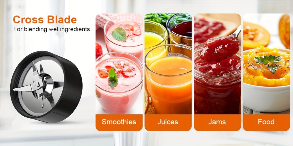 Smoothie Blender Combo 11-Piece Set, Personal Blender and Grinder with 2 x 17oz and 10oz To-Go Cups, Protein Shake Mixer for Kitchen, Frozen Drinks and Food Prep