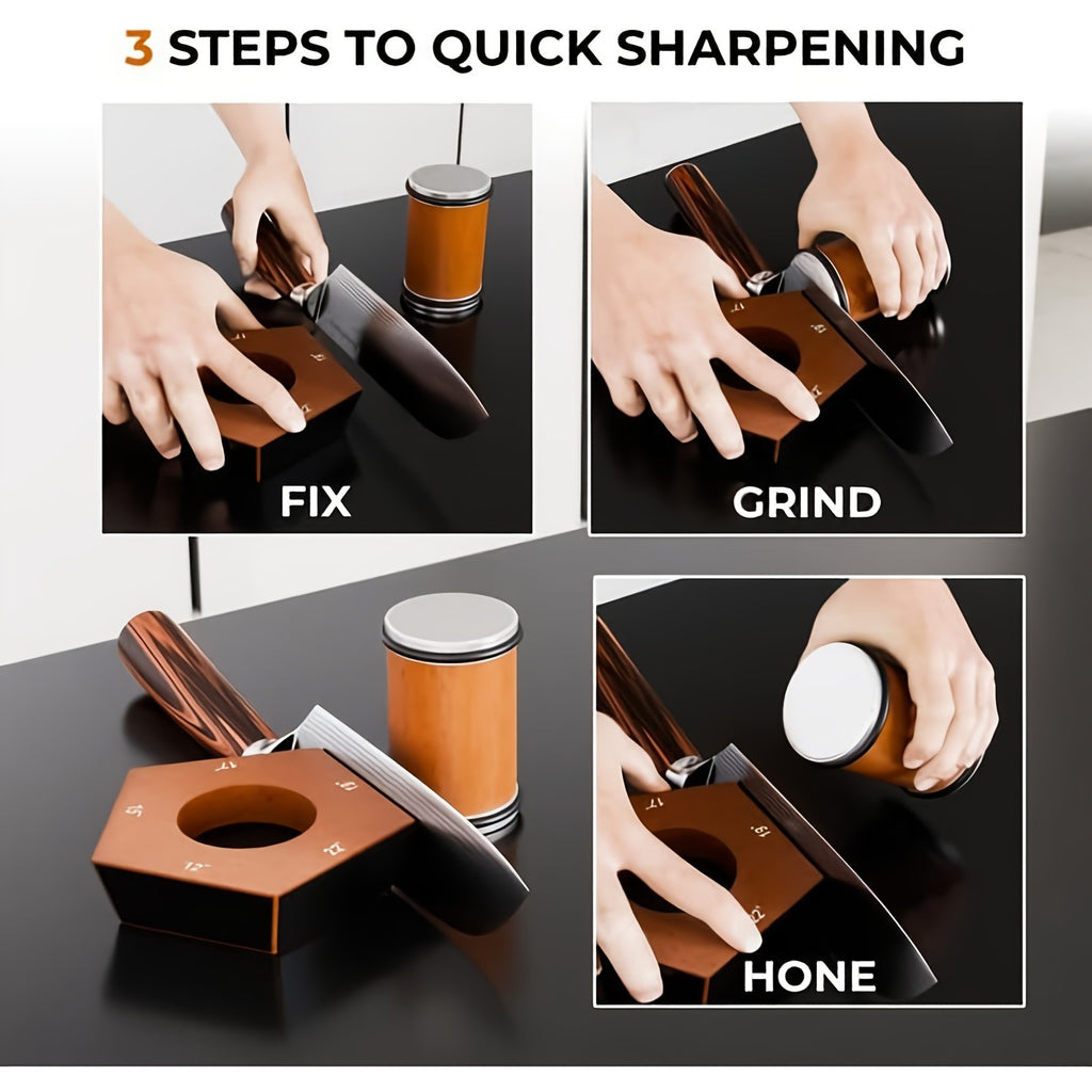 Diamond Rolling Knife Sharpener Set with Two-Angle, Five-Angle or Five-Sided Style Options for Compatible Kitchen and Outdoor Knife Edge Care and Home Cook Gifts