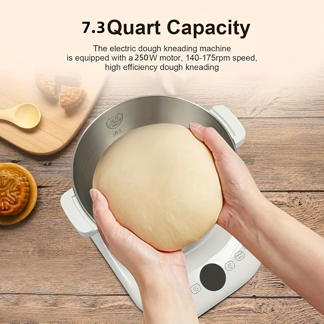 1.85gal(7.3QT)Electric Dough Mixer with Ferment Function, Bread Maker Machine, Dough Maker Machine with 304 Stainless Steel Bowl, Microcomputer Timing, Household Flour Kneading Machine for Pizza Bread, Christmas Gift