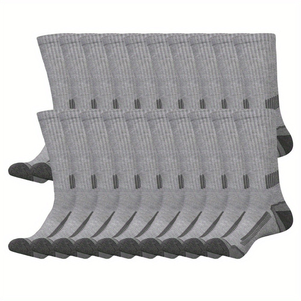 Black Men's Knit Socks 20-Pair Multipack with Smooth Fabric Texture and Solid Color Design, One-Size Label for Fall, Winter, Sports and Everyday Casual Wear