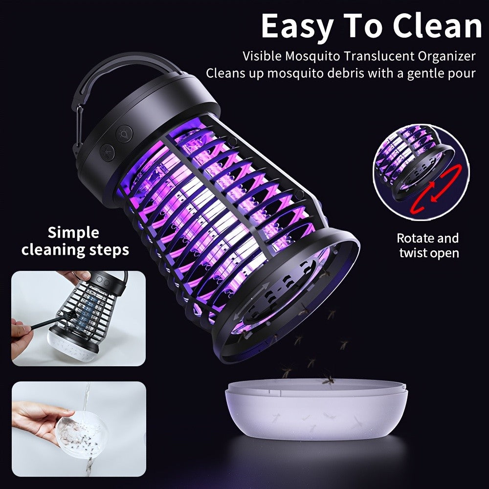 Rechargeable Bug Zapper with Bottom SOS Light and Listed 2000mAh Battery, Compact Electric Insect Trap in Black, White and New J13 Model Selections