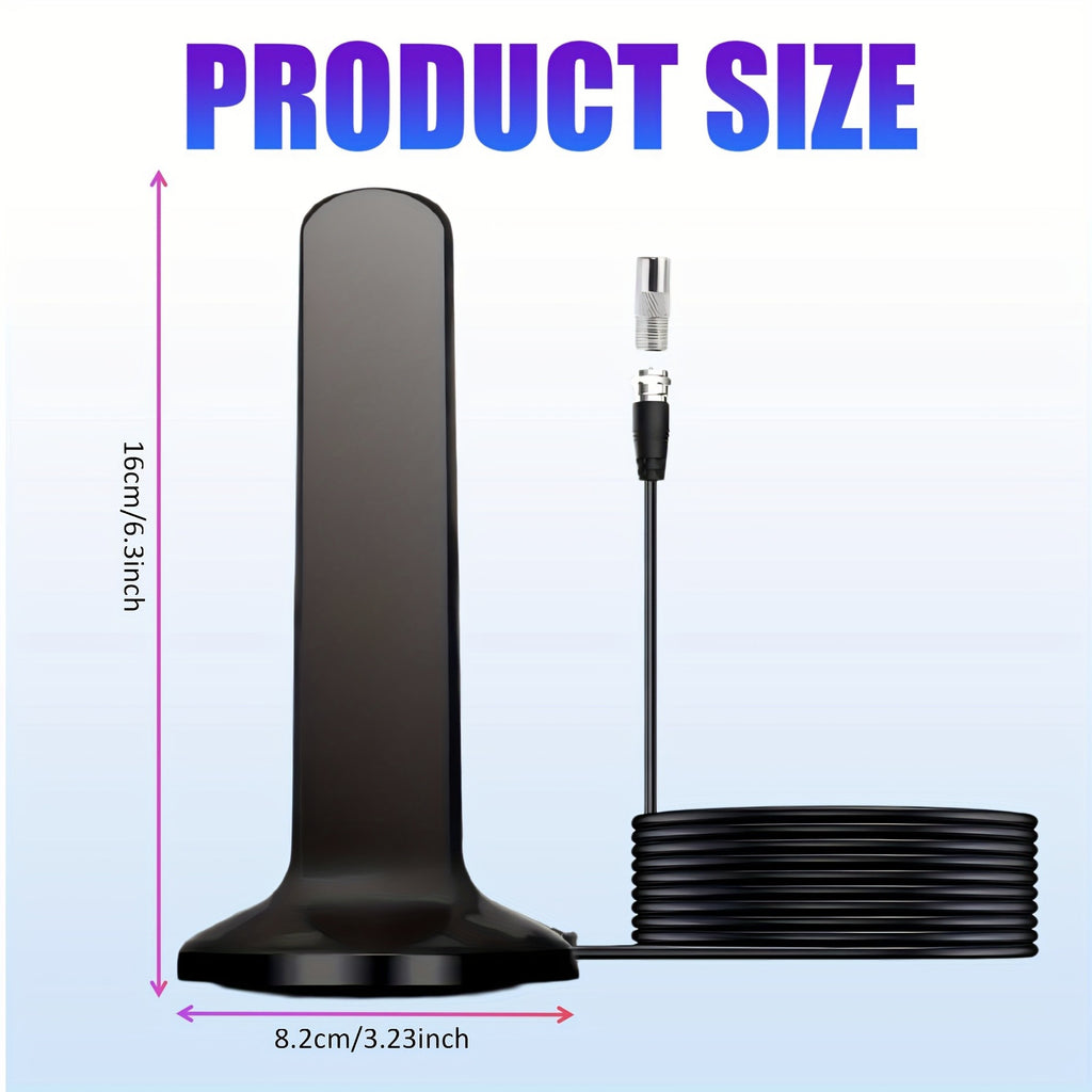 HDTV Broadcast Reception Antenna in Black for Compatible Television Setups, with Listed 4K and 1080P Support for Local Over-the-Air Viewing