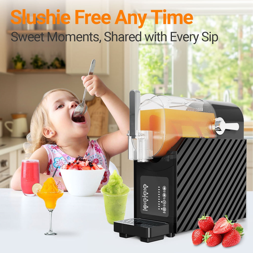 No-Ice Slush Drink Maker with Listed 85oz Capacity, Three Preset Programs, LED Display and Auto-Clean Function for Compatible Home Frozen Beverage Recipes