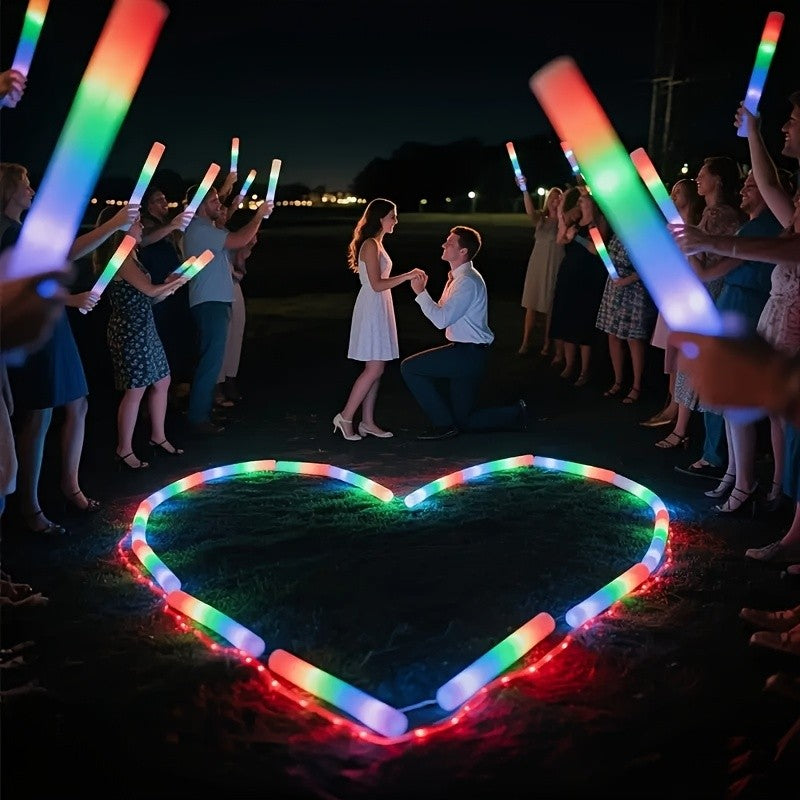 Flashing LED Foam Glow Sticks for Party Favors, 30- or 60-Piece Options for Wedding Receptions, Birthday Celebrations, Concerts and Holiday Events