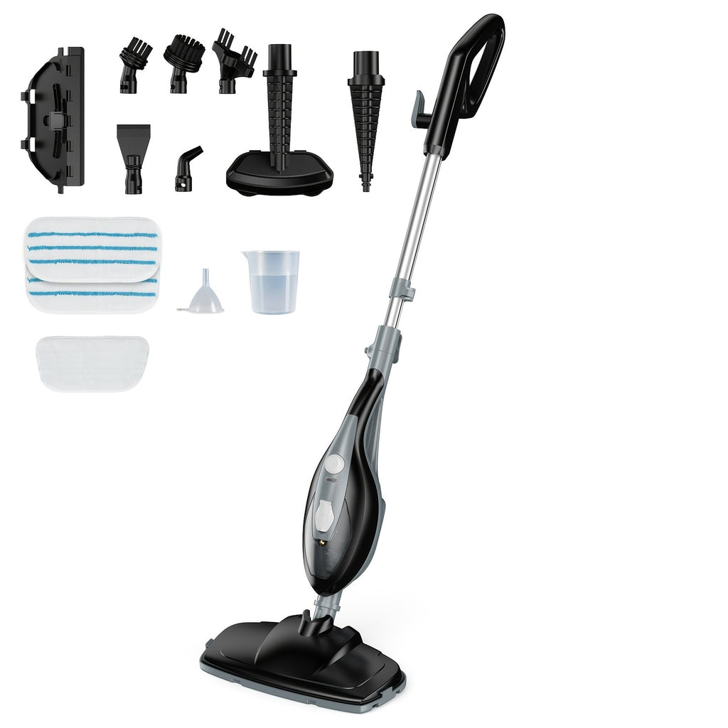 10in1 Steam Mop, 1550W Detachable Handheld Floor Cleaner with 16ft Power Cord 2 Washable Pads for Hardwood Tile Carpet and More