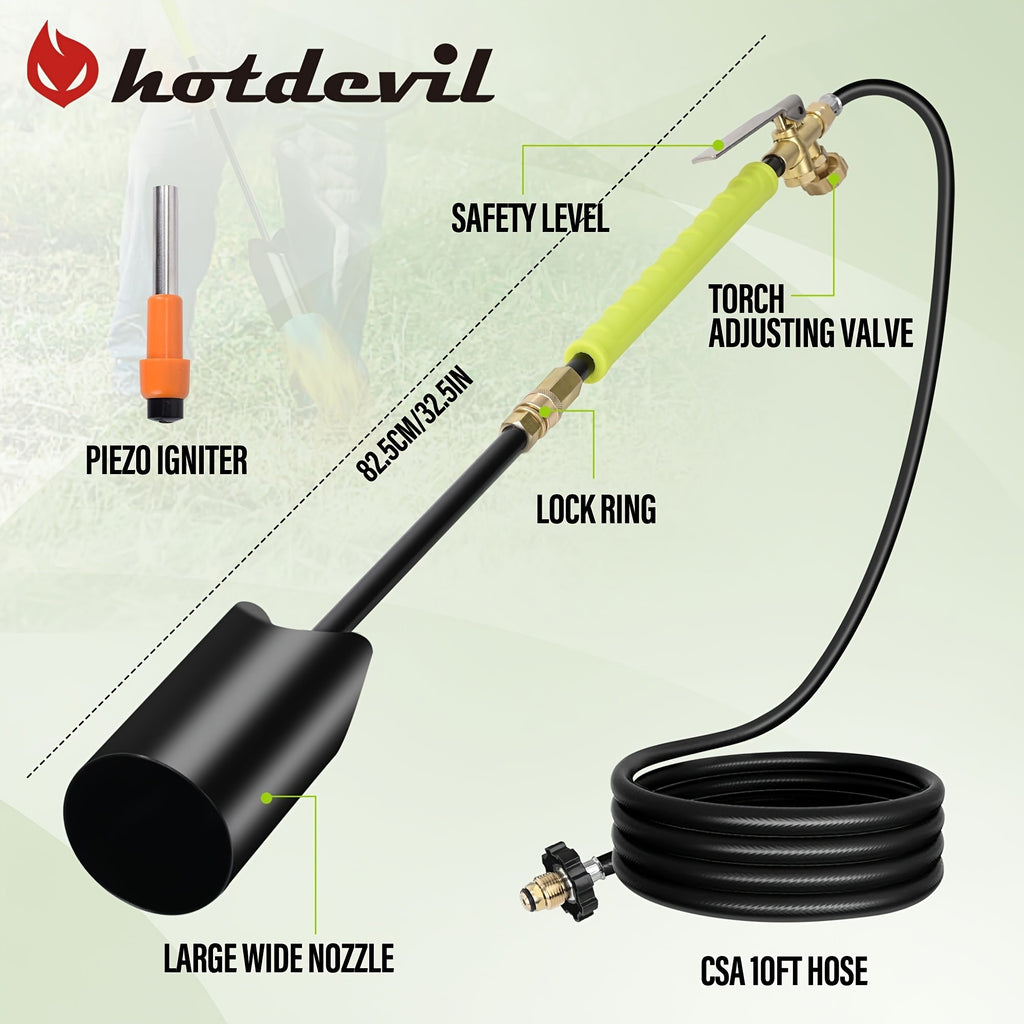 Propane Weed Torch Kit with Tank-Connected Outdoor Burner Model Options, BF-1711, Koman-Q0001 and HD Series for Experienced Adult Yard Maintenance