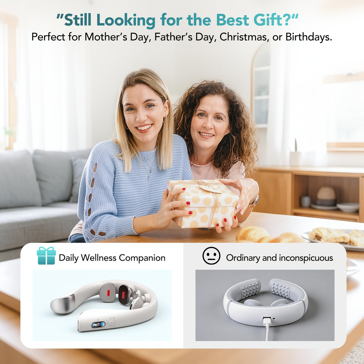 Heated Cordless Neck Massager SKG K5-3 Pro in White, Portable Personal Massage Device with Listed Vibration for Home, Office and Travel Relaxation Routines