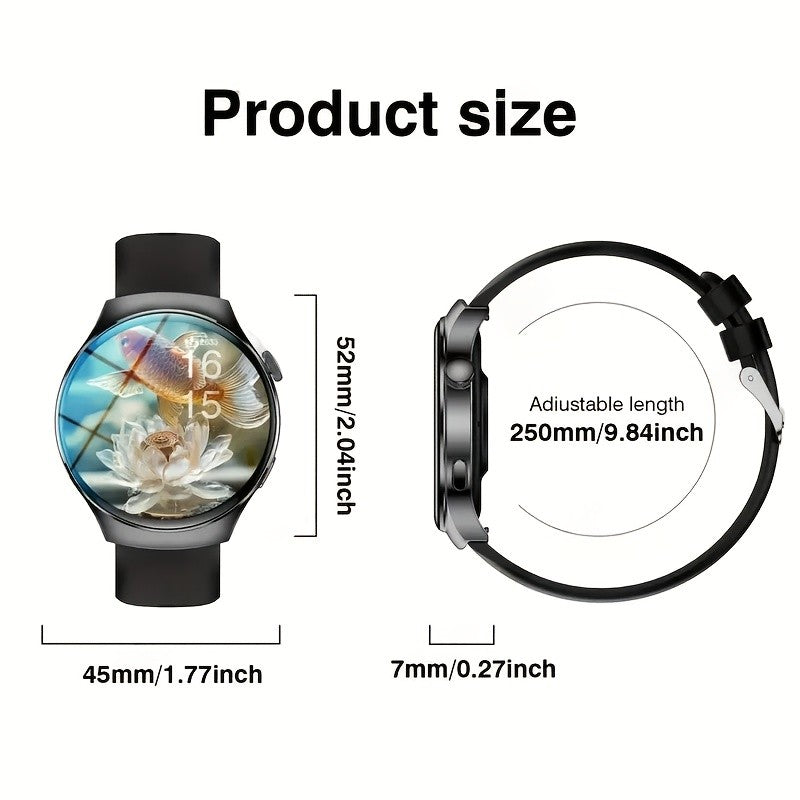 OLED Touchscreen Calling Smartwatch with 2.01-Inch Display, Message Alerts, Step and Calorie Tracking, Music and Photo Controls in Business Black or Silvery