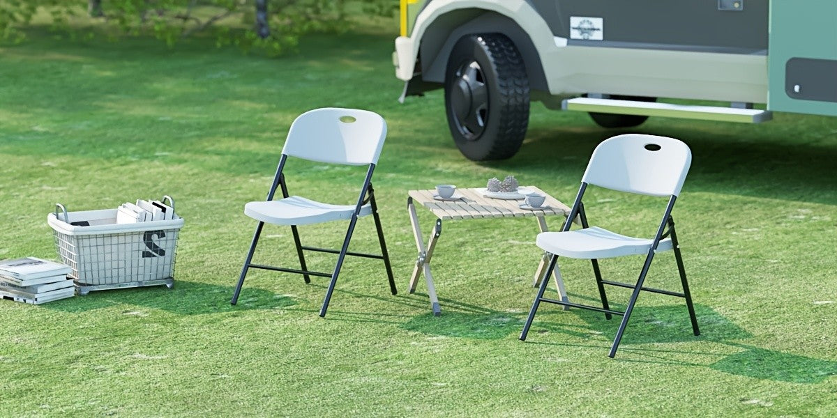 Folding Chairs Type C in Four, Eight or Ten-Pack Options, Foldable Guest Seating with Listed PP Plastic for Dinner Parties, Events and Home Gatherings