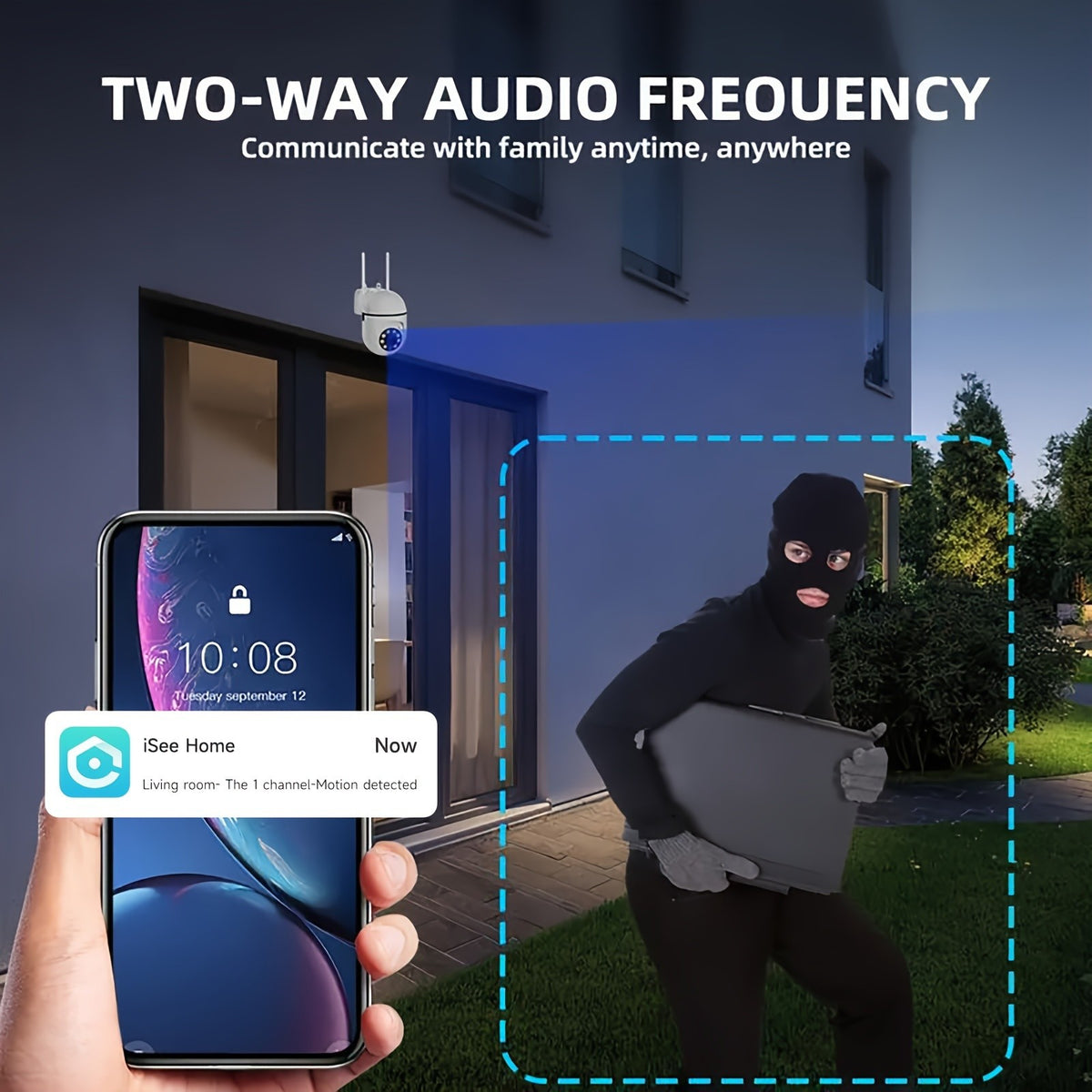 PTZ Security Camera 2-Pack, 355° Pan & Tilt Indoor Camera with AI Motion Detection, Dual-Band WiFi, Full-Color Night Vision, Two-Way Audio, Cloud & SD Storage