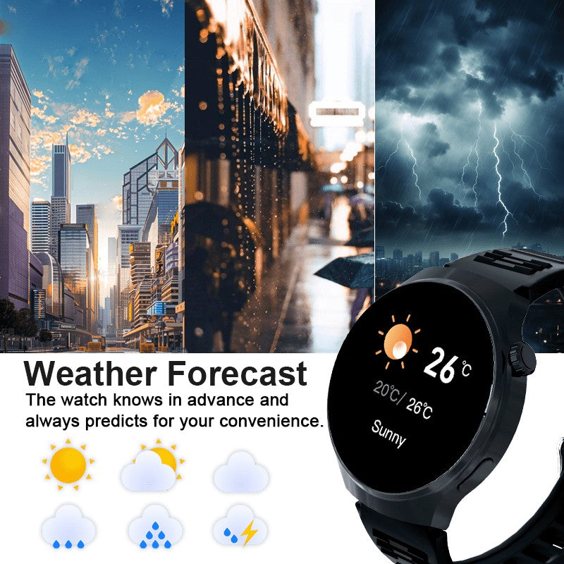 OLED Touchscreen Calling Smartwatch with 2.01-Inch Display, Message Alerts, Step and Calorie Tracking, Music and Photo Controls in Business Black or Silvery