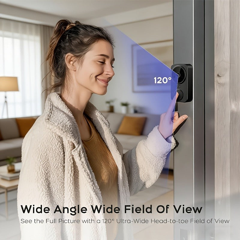 1080P Video Doorbell with 4.3-Inch IPS Monitor, Direct Wireless Pairing Without Home WiFi Setup, Two-Way Intercom and Infrared Night Vision, Black, No SD Card
