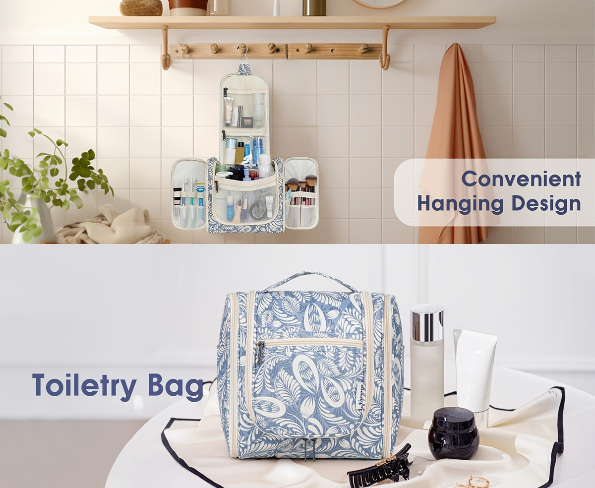 Hanging Toiletry Bag for Women with Hook and Multiple Pockets, Large Travel Makeup Organizer with Carry Handle in 16 Options for Trips and Gym