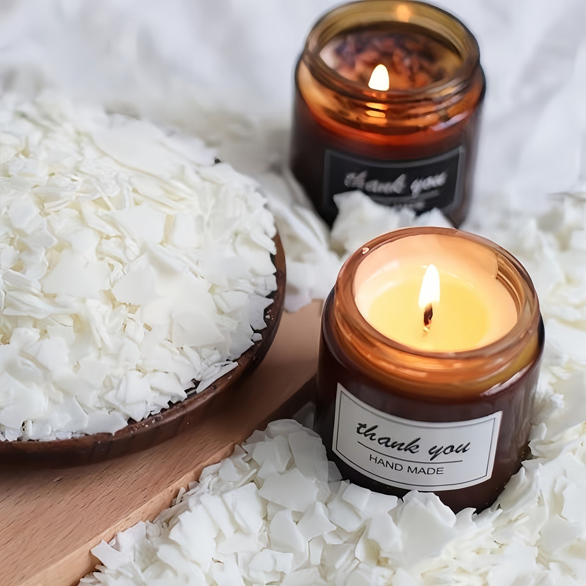 White Beeswax by BlingFun for Candle Making, 2LB 32OZ Granular Wax Supply for Compatible Scented Candle Projects, Decorative Crafts and Handmade Gift Planning