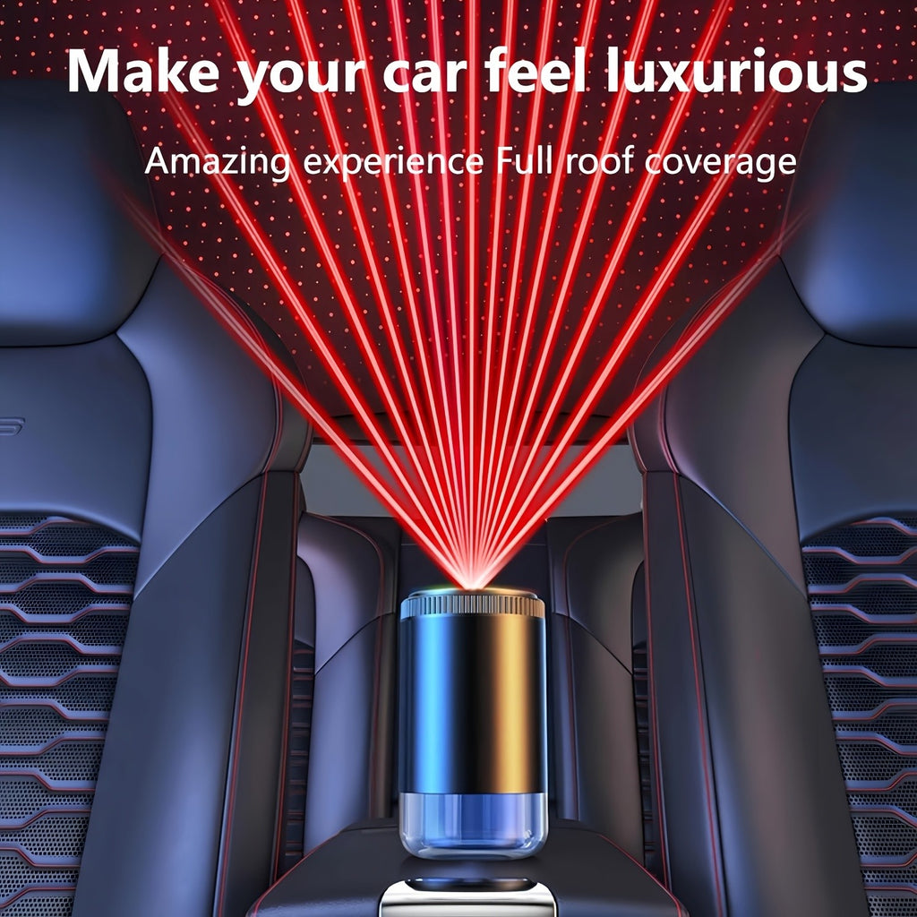Starry Sky Car Fragrance Diffuser with Adjustable Scent Intensity and Dynamic Lights, One or Three Bottle Fragrance Options for Vehicle Interior Styling