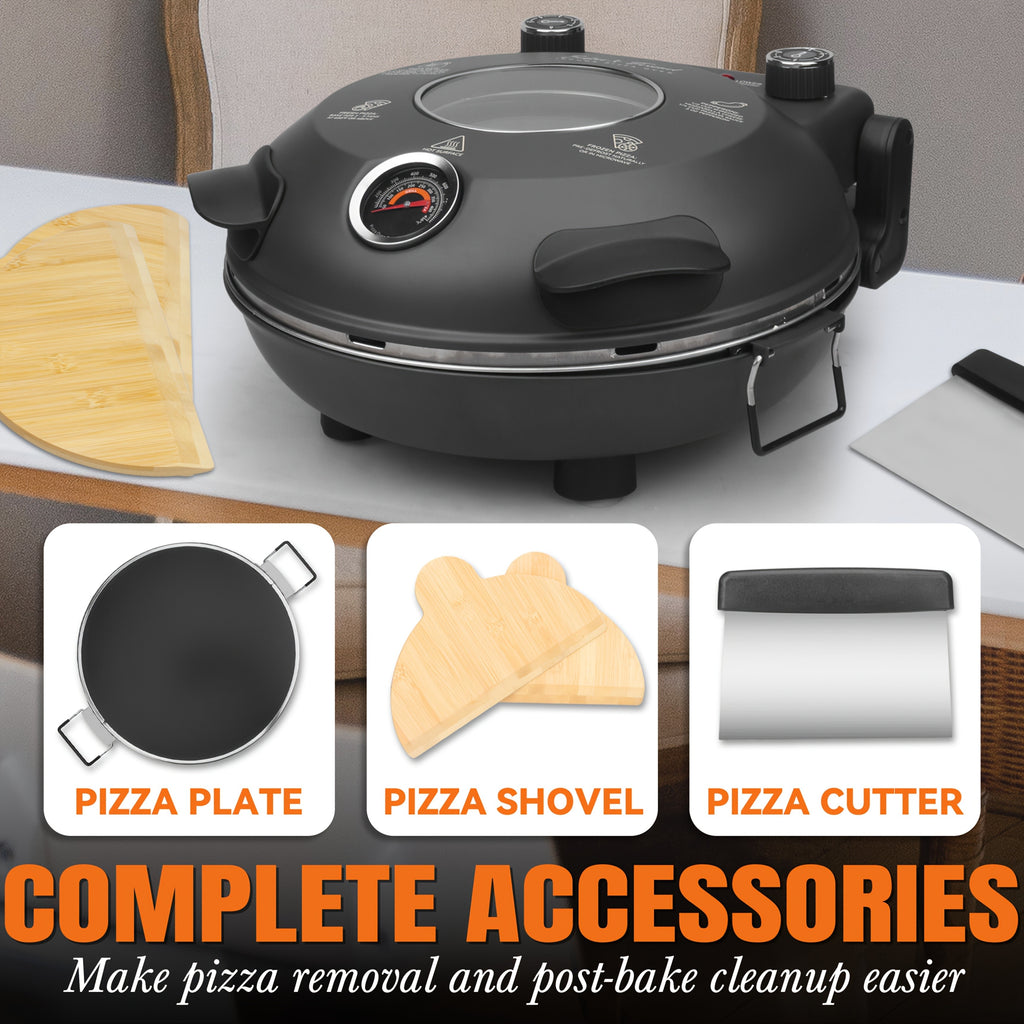 Electric Quesadilla Maker with Listed 9.5-Inch Size, Six-Wedge Design, Extra-Filling Wording and Non-Slip Feet for Home Grilled Cheese Meals in Red or Graphite