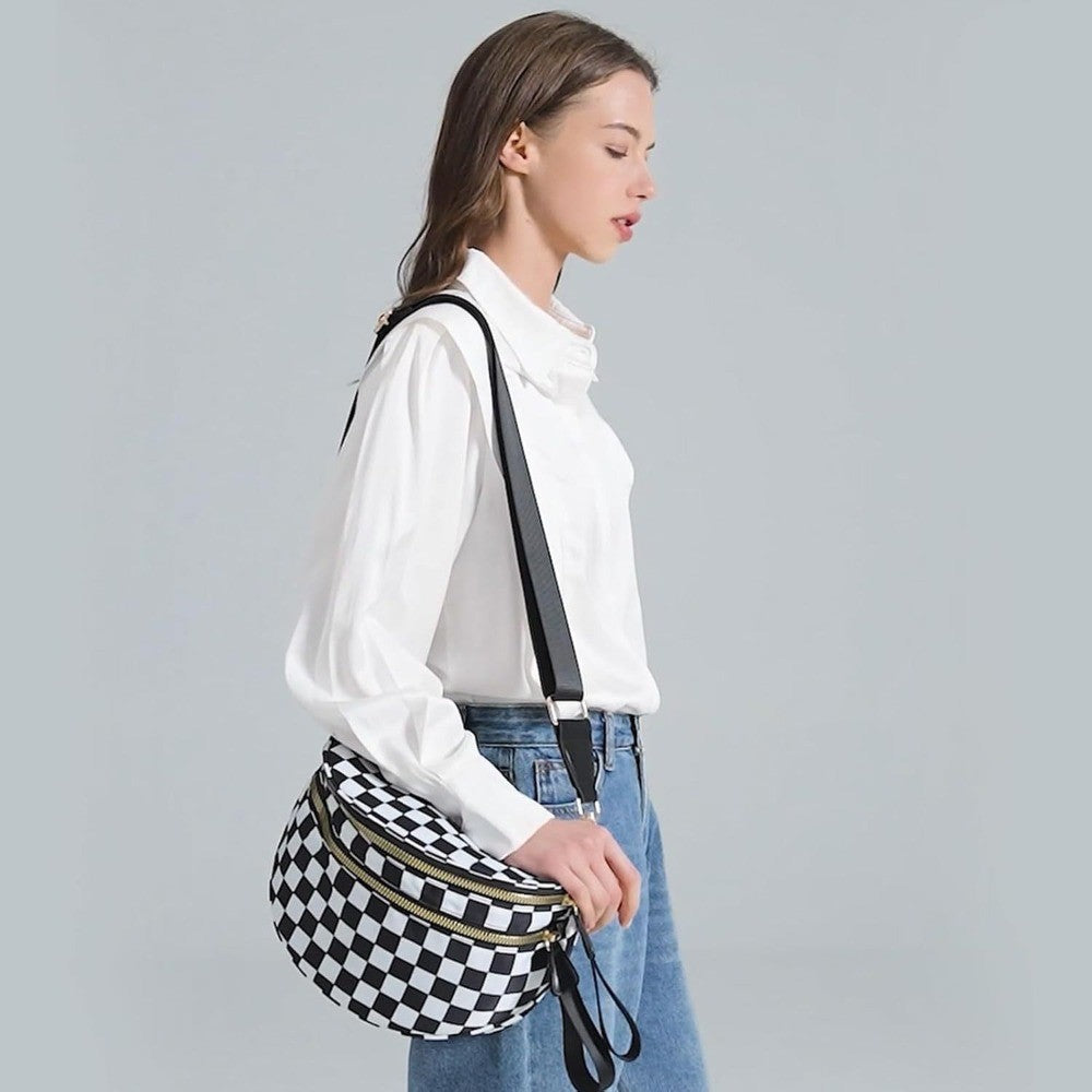 Soft Crossbody Bag for Women with Plaid, Check and Leopard Print Options, Shoulder and Handheld Carry Handbag in Thirteen Styles for Everyday Outings