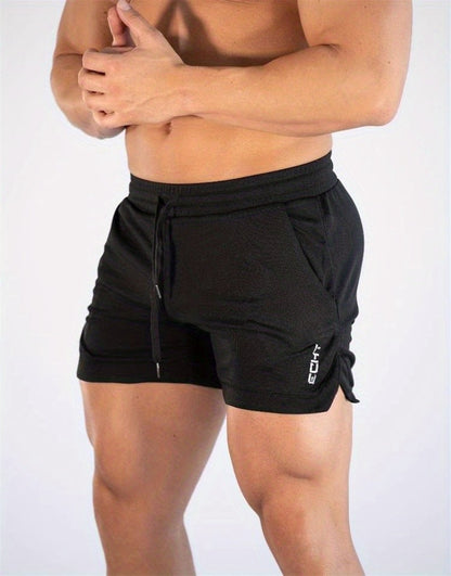 Men's Three-Quarter Fitness Shorts with Slim Stretch Styling, Lightweight Workout Pants for Running and Gym Routines in Black, Grey or Olive Green, S–XL