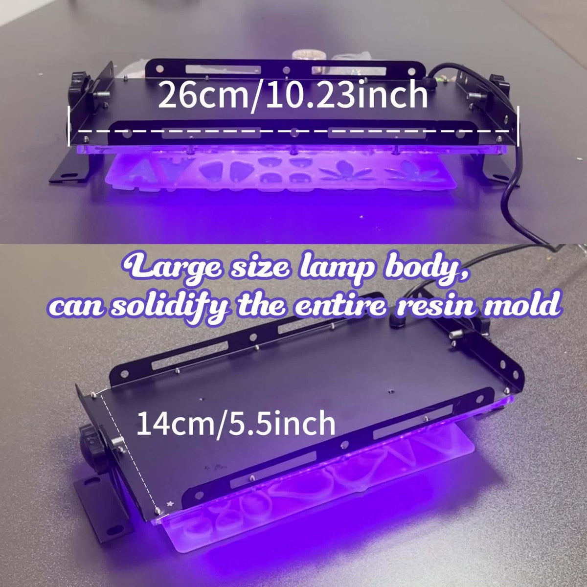 Stand-Equipped Resin Curing Lamp in Black with 96 or 144 LED Option Labels, One-Button Craft Light for Compatible Light-Curing Resin Jewelry and Mold Projects