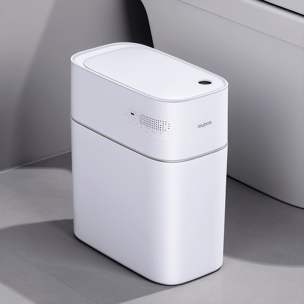 Touchless Smart Trash Can with Big Lid, Listed 14L Capacity, Infrared Motion Sensor and Air-Assisted Bag Fitting, ABS and PP Bin, Four AA Batteries Required