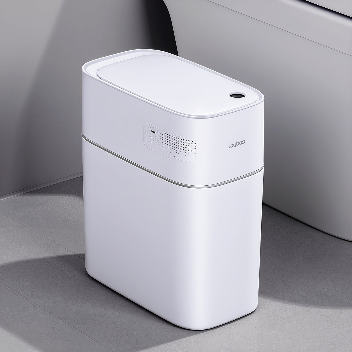 Touchless Smart Trash Can with Big Lid, Listed 14L Capacity, Infrared Motion Sensor and Air-Assisted Bag Fitting, ABS and PP Bin, Four AA Batteries Required