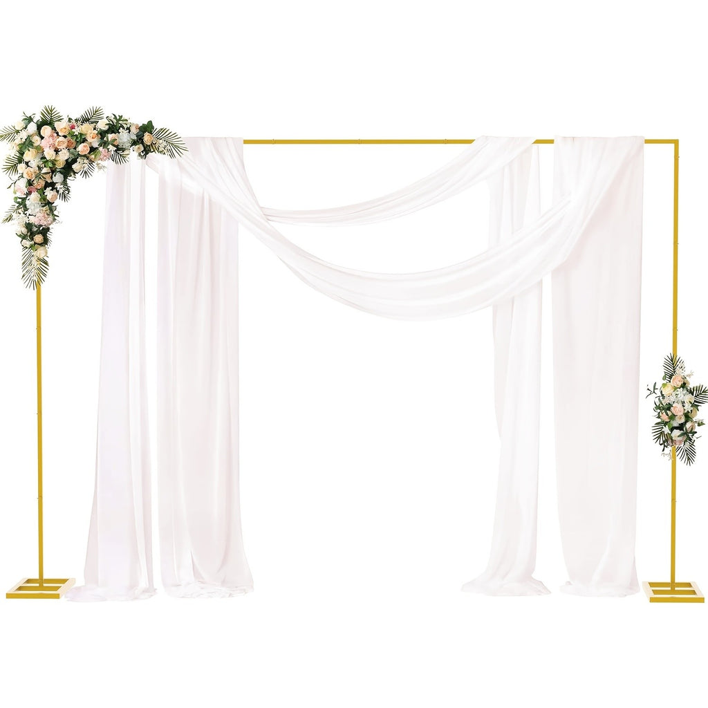 Wedding Backdrop Arch Frame with Metal Stand Options, Gold or White Two- and Three-Piece Selections plus Square Arch and Sign Display Styles for Party Decor