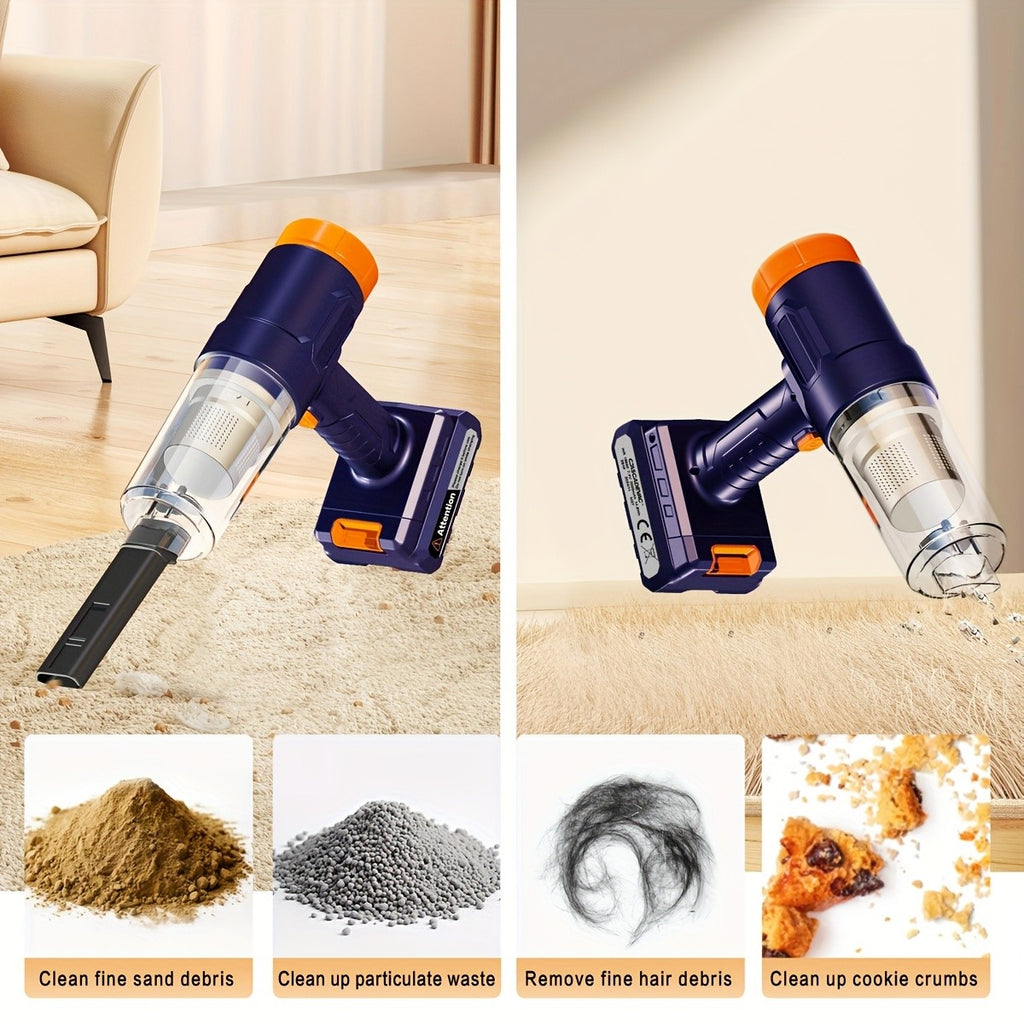 Cordless Handheld Vacuum Cleaner for Household Cleanup, 701 Wireless Model in Blue Silvery, Blue Yellow or Blue Orange Color Options for Everyday Home Cleaning