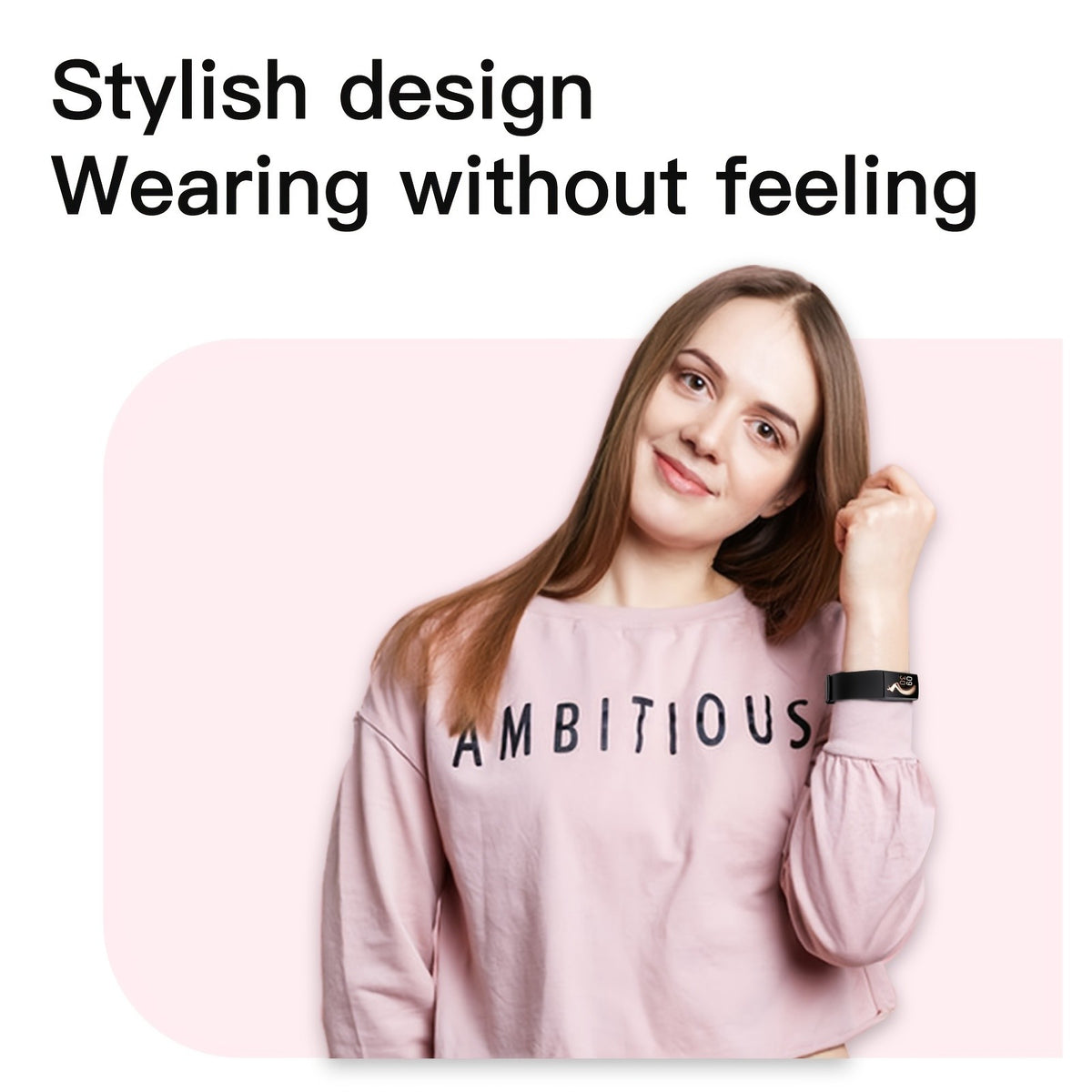 Fitness Tracker Bracelet with 1.1-Inch AMOLED Touch Screen, 25 Sport Modes, Sleep Tracking and Custom Watch Faces for Women and Men