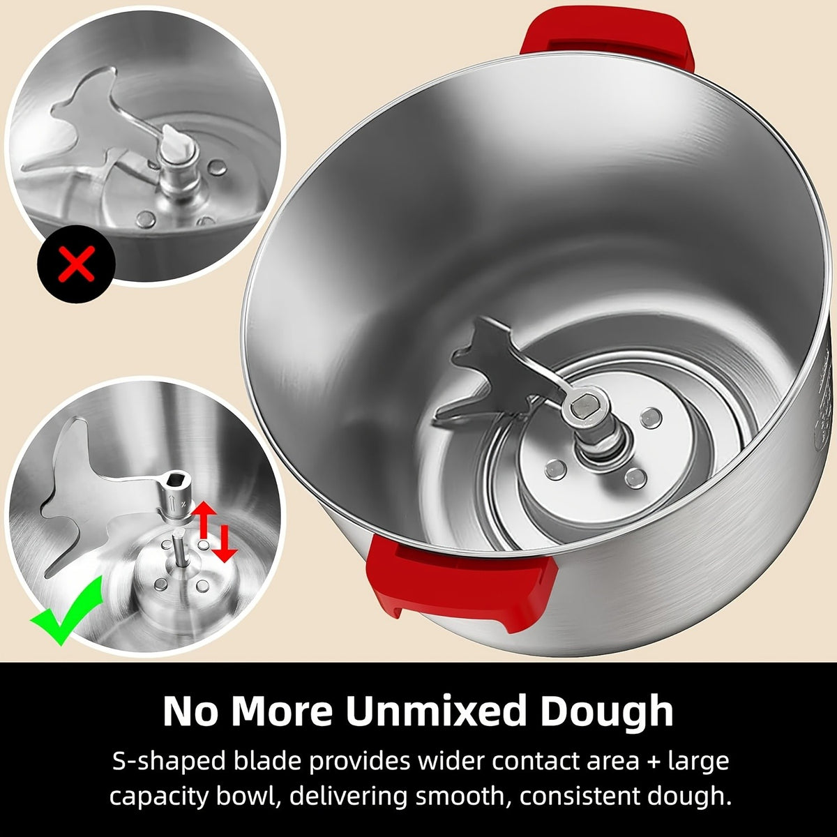 Timed Dough Mixing and Fermentation Machine in White with Listed 250W Motor, 304 Stainless Steel Bowl and Three Modes for Bread, Pizza and Home Dough Prep