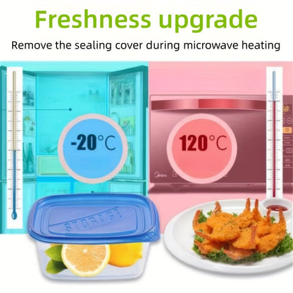 Transparent Plastic Food Storage Set with Random Lid Colors, Listed Six-Piece Reusable Stackable Kitchen Containers for Rice, Grains, Fruit and Vegetables