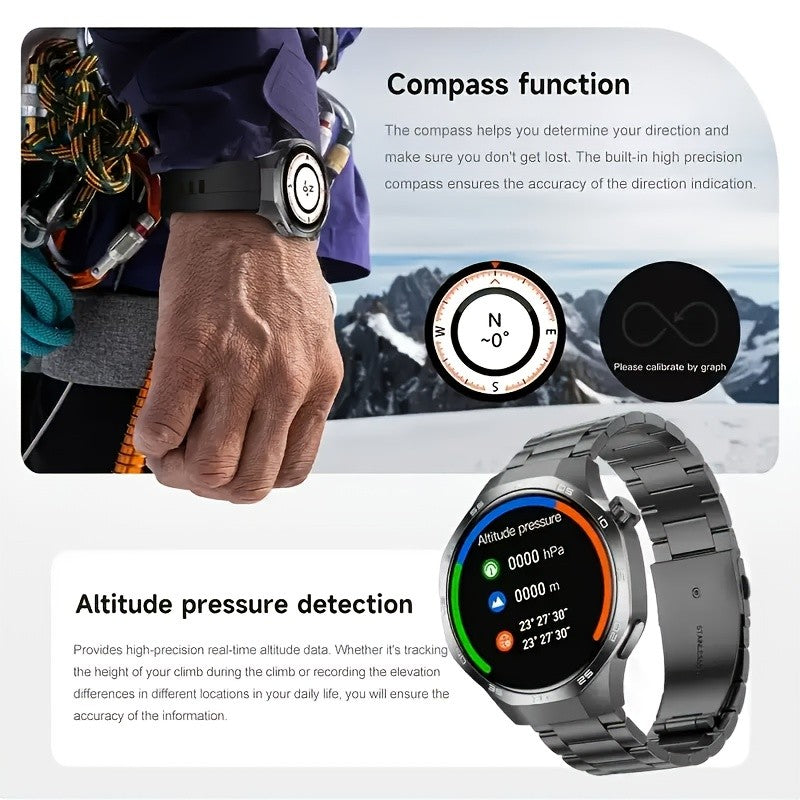 Men's Hexagonal Bezel Smartwatch with TFT Display, Wireless Calling, Message Notifications, 150+ Sports Modes and Custom Watch Faces for Android iOS