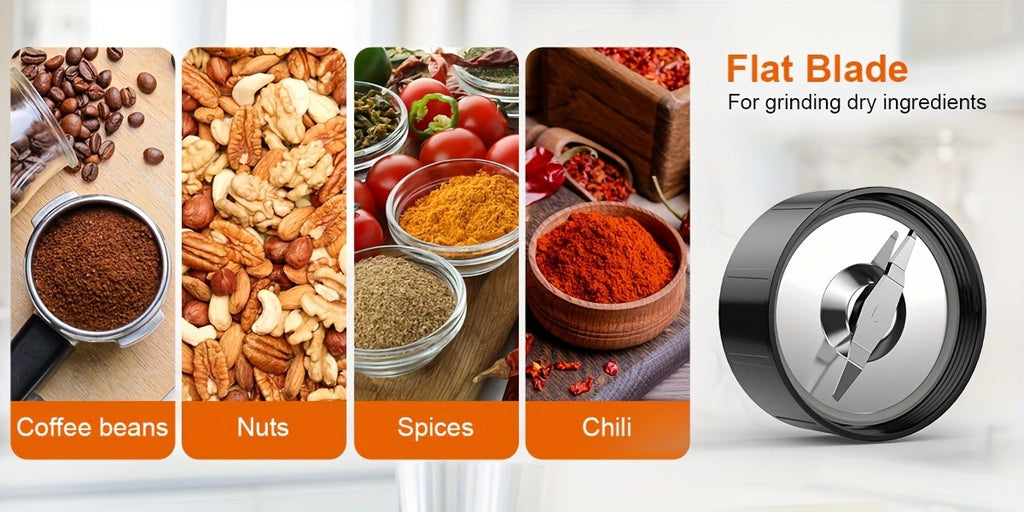 Personal Blender and Grinder Combo with Max 900W 11 Pieces Model Label, Two Portable Cup Reference and White or Black Options for Shakes and Smoothie Preparation