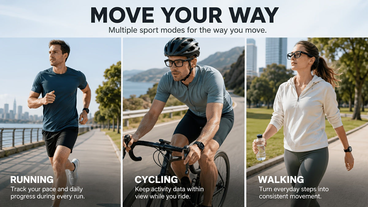 Open-Ear Translation Glasses and Smartwatch Set with Listed 160-Plus Language Functions, Music and Call Controls, Sleep and Activity Tracking, Four Style Labels