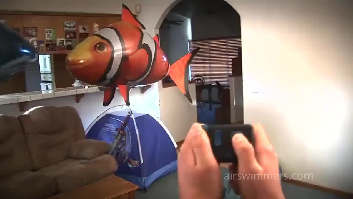 Remote Control Clownfish Balloon, Bright Orange Inflatable Model ZJXCY0818 for Indoor Birthday Parties, Ocean-Themed Events and Supervised Ages 8+ Play