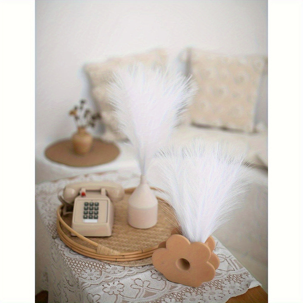 Artificial Pampas Grass for Boho Home Decor, Listed 10-Piece Bouquet for Living Room, Dining Table, Bedroom and Wedding Arrangements, Vase Not Included
