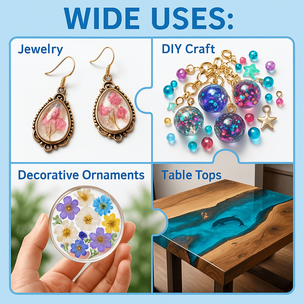 Epoxy Resin Kit by JANCHUN with Clear Gloss Finish and Listed 1:1 Volume Mixing, Four Capacity Options for Decorative Casting, Jewelry and Art Coating Projects