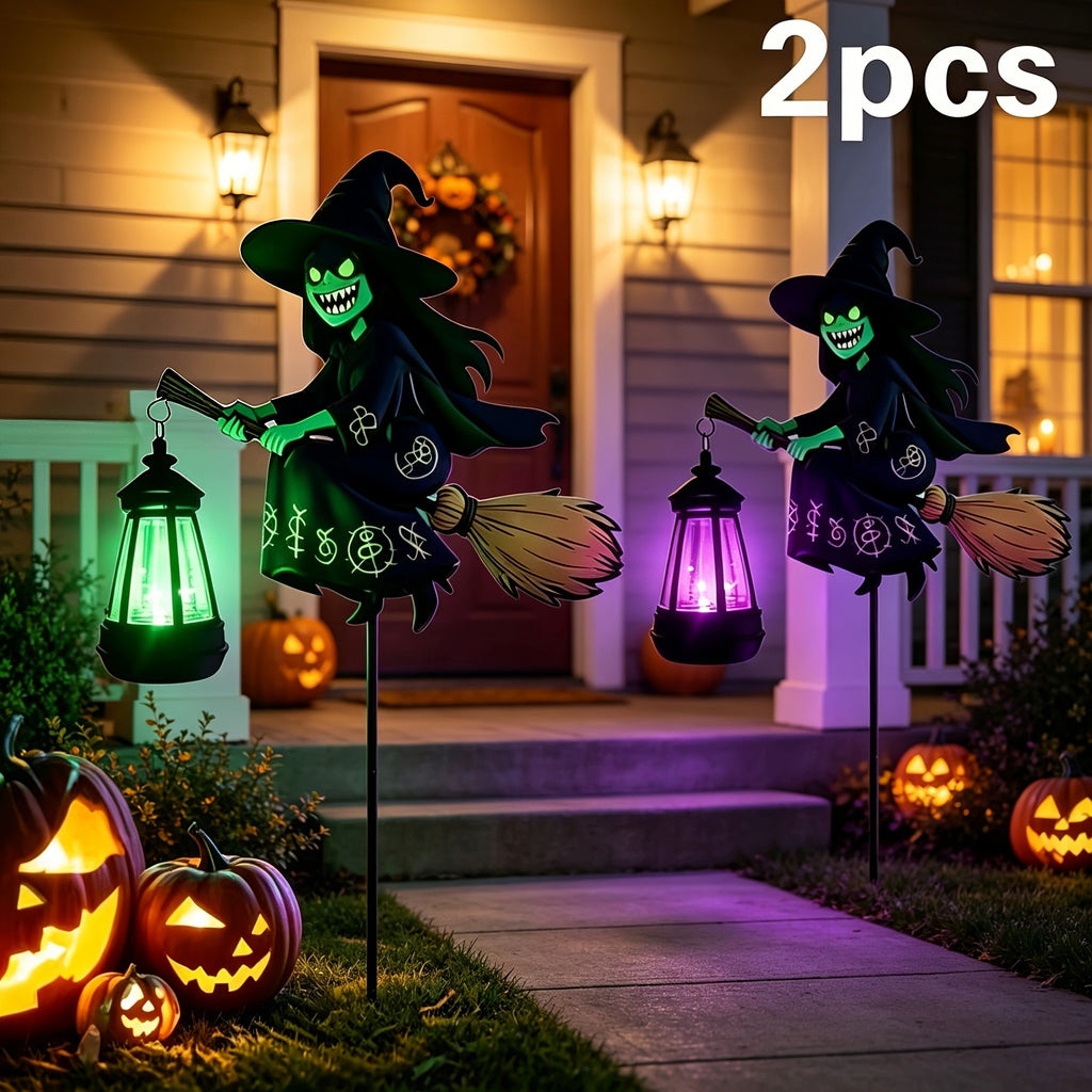 Solar Hummingbird Lantern Pair, Two-Piece Hanging Garden Light Set in Warm or Multicolor Options with Metal and Plastic Construction for Courtyard and Party Decor