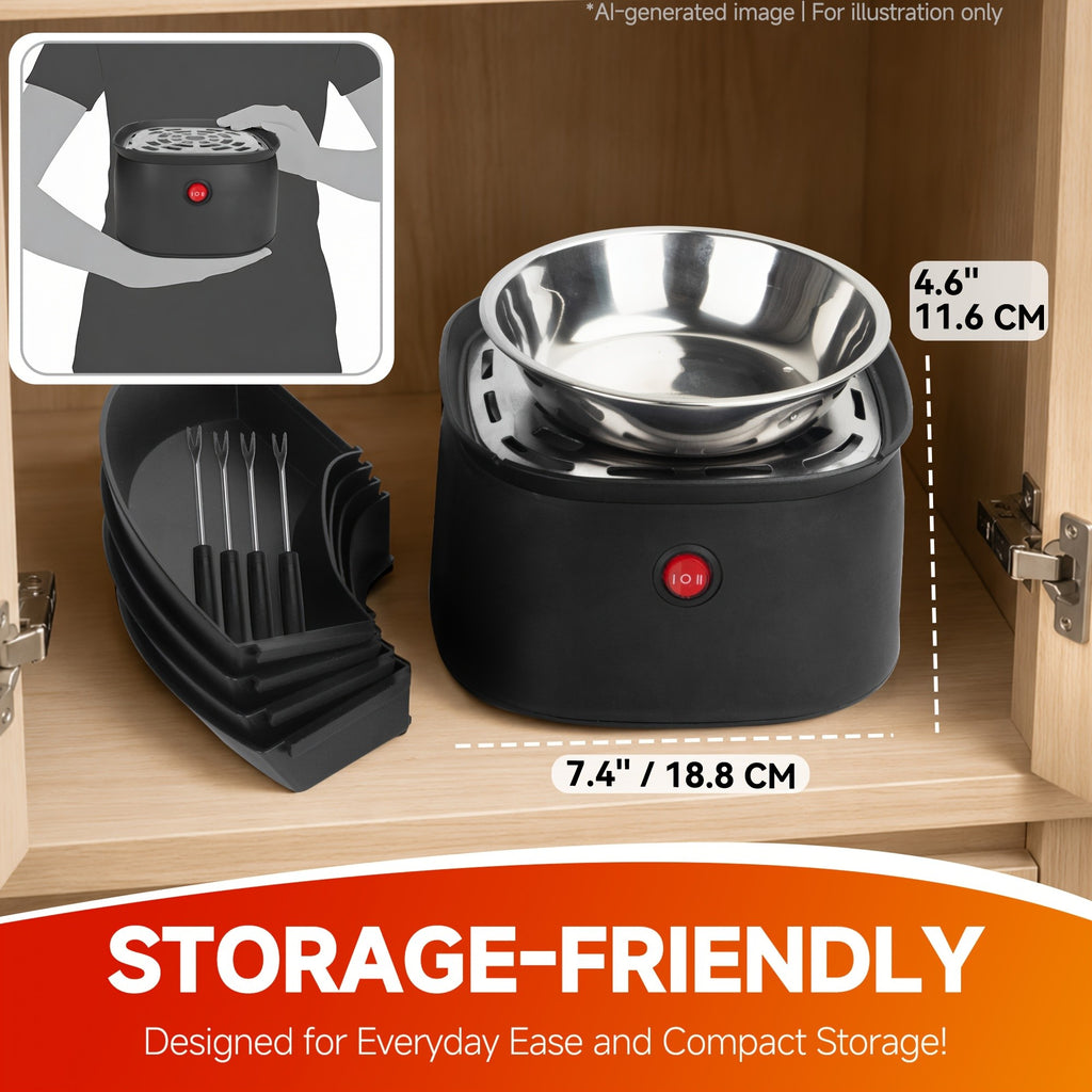 Tabletop Electric S'mores Maker for Indoor Marshmallow Roasting, Listed Compartment Trays and Four Forks, Blue, Red, Purple, Brown or 2-in-1 Brown Options