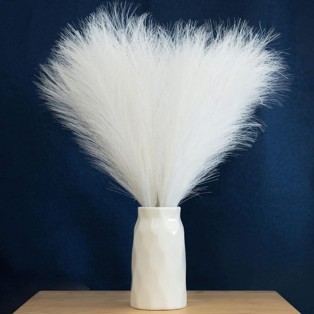 Artificial Pampas Grass for Boho Home Decor, Listed 10-Piece Bouquet for Living Room, Dining Table, Bedroom and Wedding Arrangements, Vase Not Included