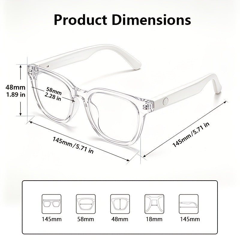 AI Translation Glasses with Phone Camera Remote Control, Wireless Audio and Calls, Voice Assistant and Color-Changing Lens Options, No Built-In Camera