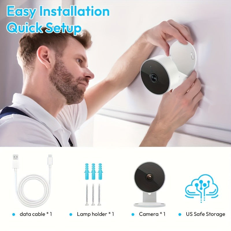 Two-Piece WiFi Home Security Camera System with Listed AI Human and Animal Detection, Two-Way Speaker, Voice Intercom and High-Definition Viewing Features