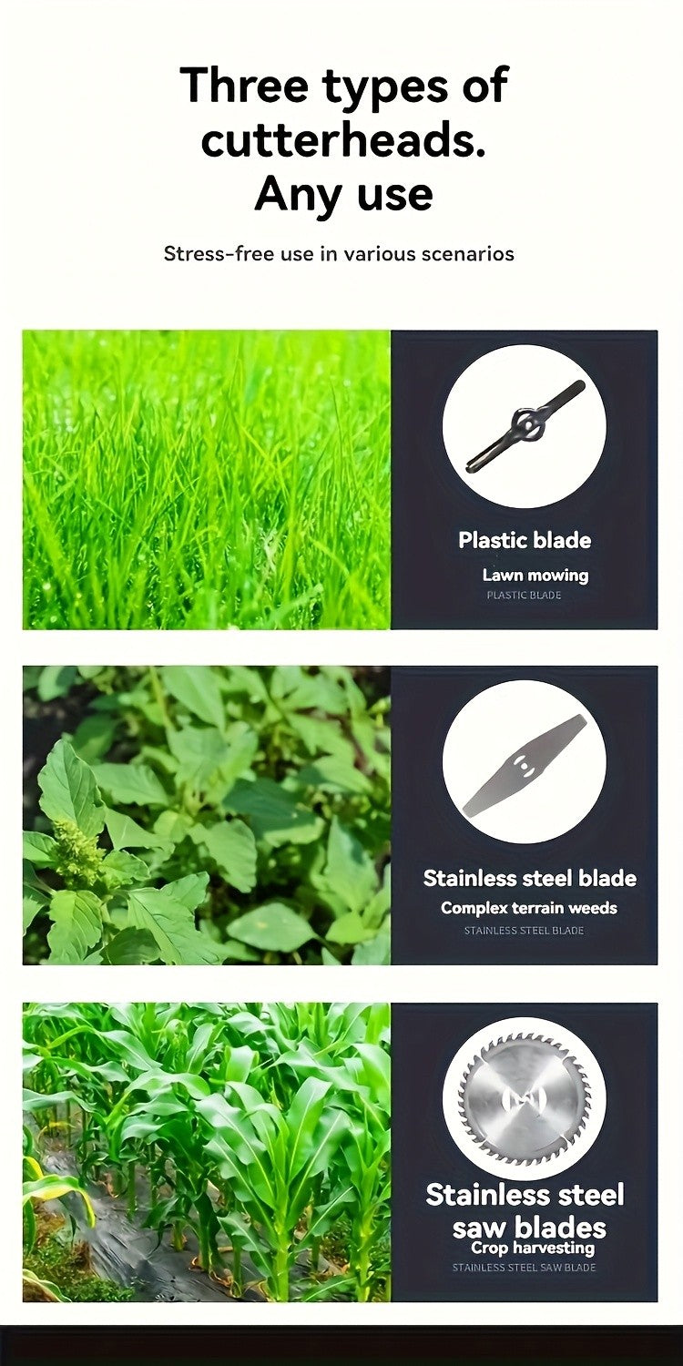 Multi Blade Cordless Grass Cutter for Home Lawn and Garden Maintenance, Listed Lithium Battery Power with Color Series Sets and an Older Green Model Option