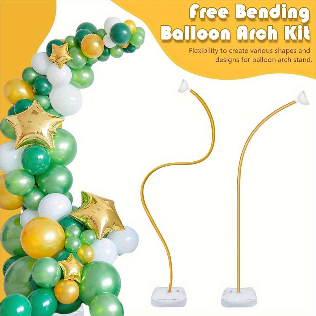 Half Balloon Arch Stand Kit with Listed Base, Bendable Party Backdrop Frame in One or Two Piece Options for Weddings, Birthdays and Graduation Celebrations