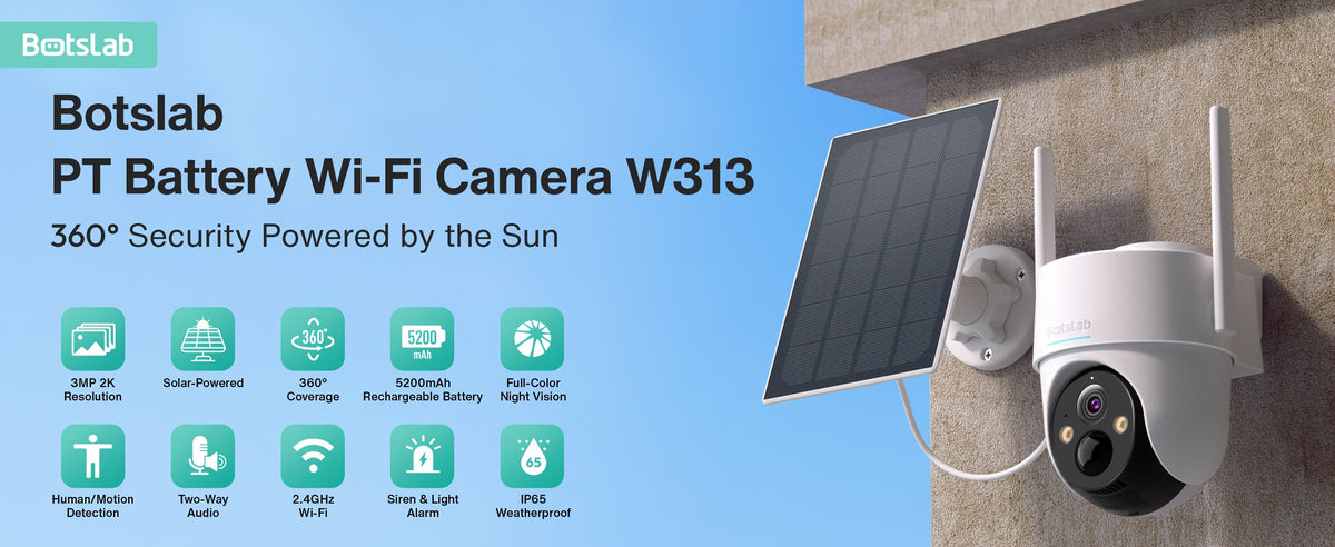 2K WiFi Outdoor Security Camera with Color Night Vision, Human Detection and Two-Way Audio, W313 Solar Listings and W302 No-Solar Model Option