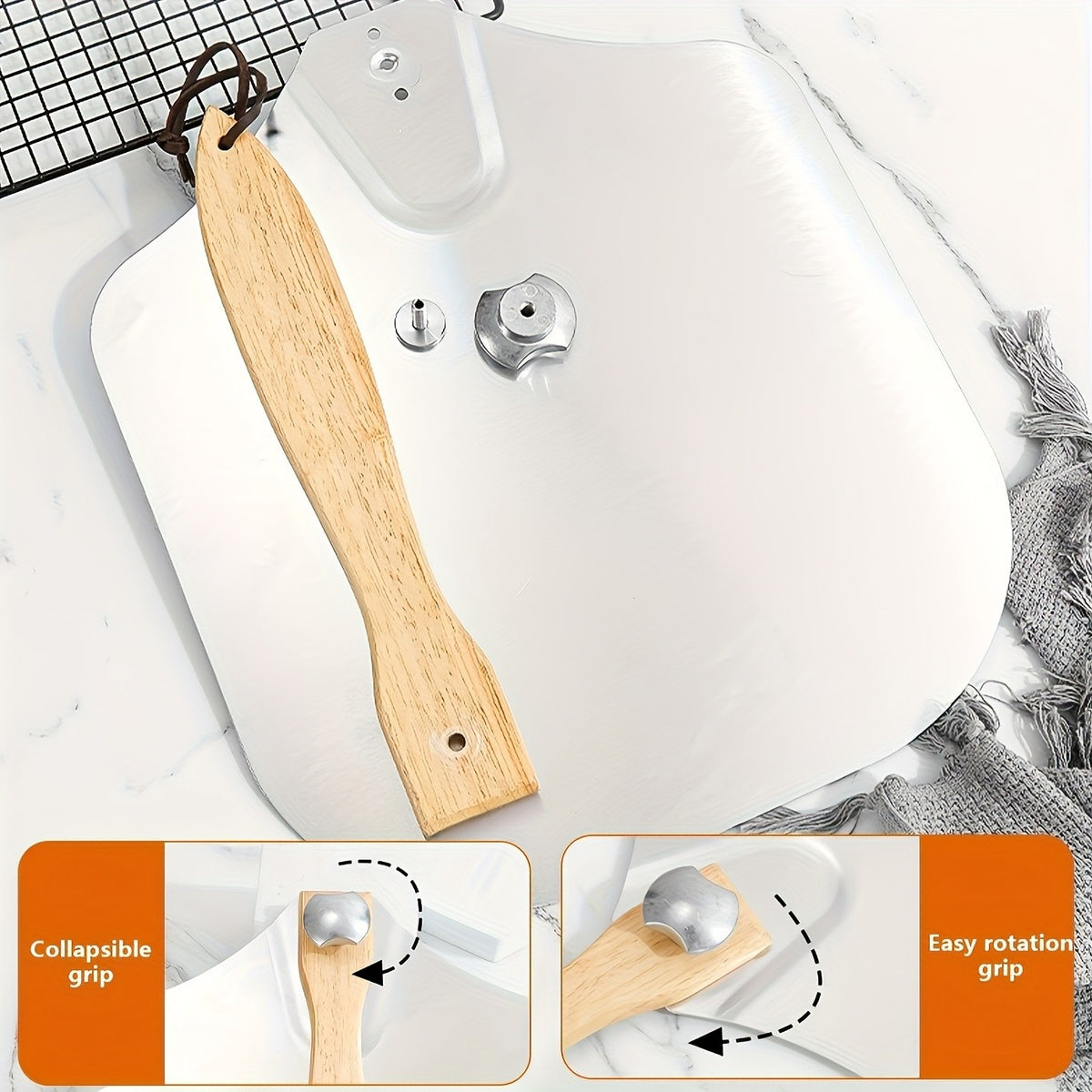 Pizza Tool Set, Seven-Piece Option with Listed Gloves, Oil Brush, Shovel and Knife for Homemade Pizza Preparation with Compatible Oven and BBQ Equipment