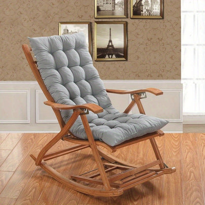Tufted Rocking Chair Cushion, One-Piece Seat and Back Pad with Ties, 18.9 x 47 Inches for Compatible Recliner Seating in Five Color Options
