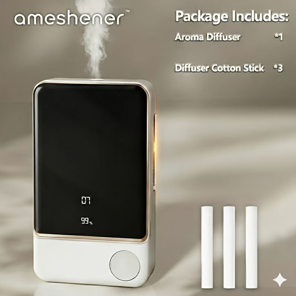 S6 Aroma Diffuser Package Options with Listed 1800mAh Battery, Seven-Speed Control and Digital Display, Essential Oil Set or Machine with Diffusion Rod Labels