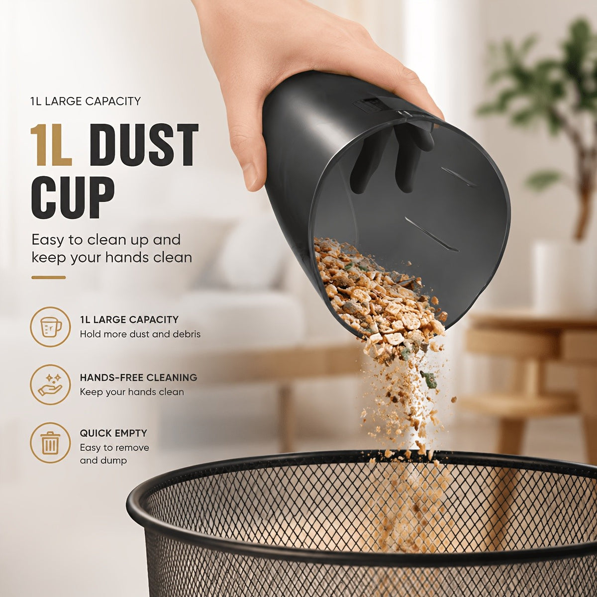 3-in-1 Corded Vacuum Cleaner PBHPBH with 23kPa Suction, 600W Motor, HEPA Filter and 40.58oz Dust Cup, Black Handheld and Upright Design for Home and Car Cleaning